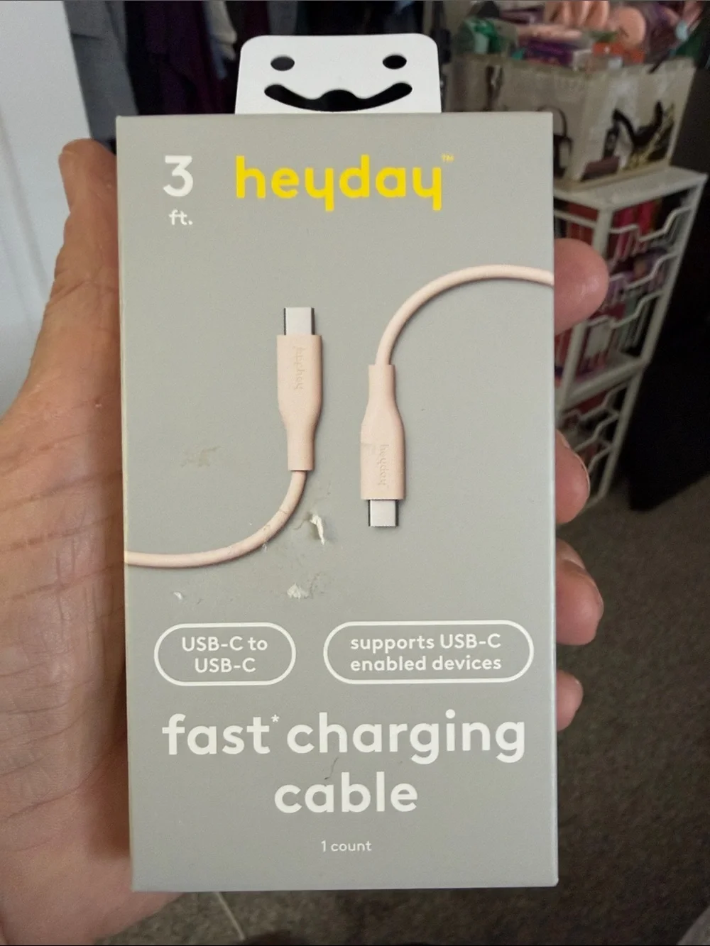 heyday USB-C to USB-C Fast Charging Cable - beige